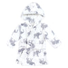 Hudson Baby Unisex Baby Plush Animal Face Bathrobe, Gray Elephant, 0-9 Months