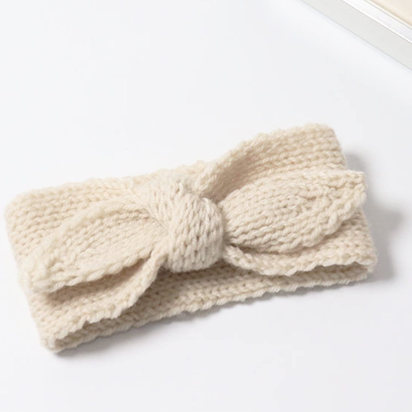 Utowo Newborn-Infant-Toddler Knitted-Knotbow-Turban Rabbit-Ear-Headbands Baby-Girls Head-Wrap-Headband 0-6 Years (Red+Beige)