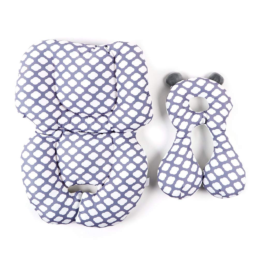 Natudeco Children Head Body Support Cushion Removable Infant Stroller Cushion Mat Breathable Child Car Seat Liner Replacement Fo