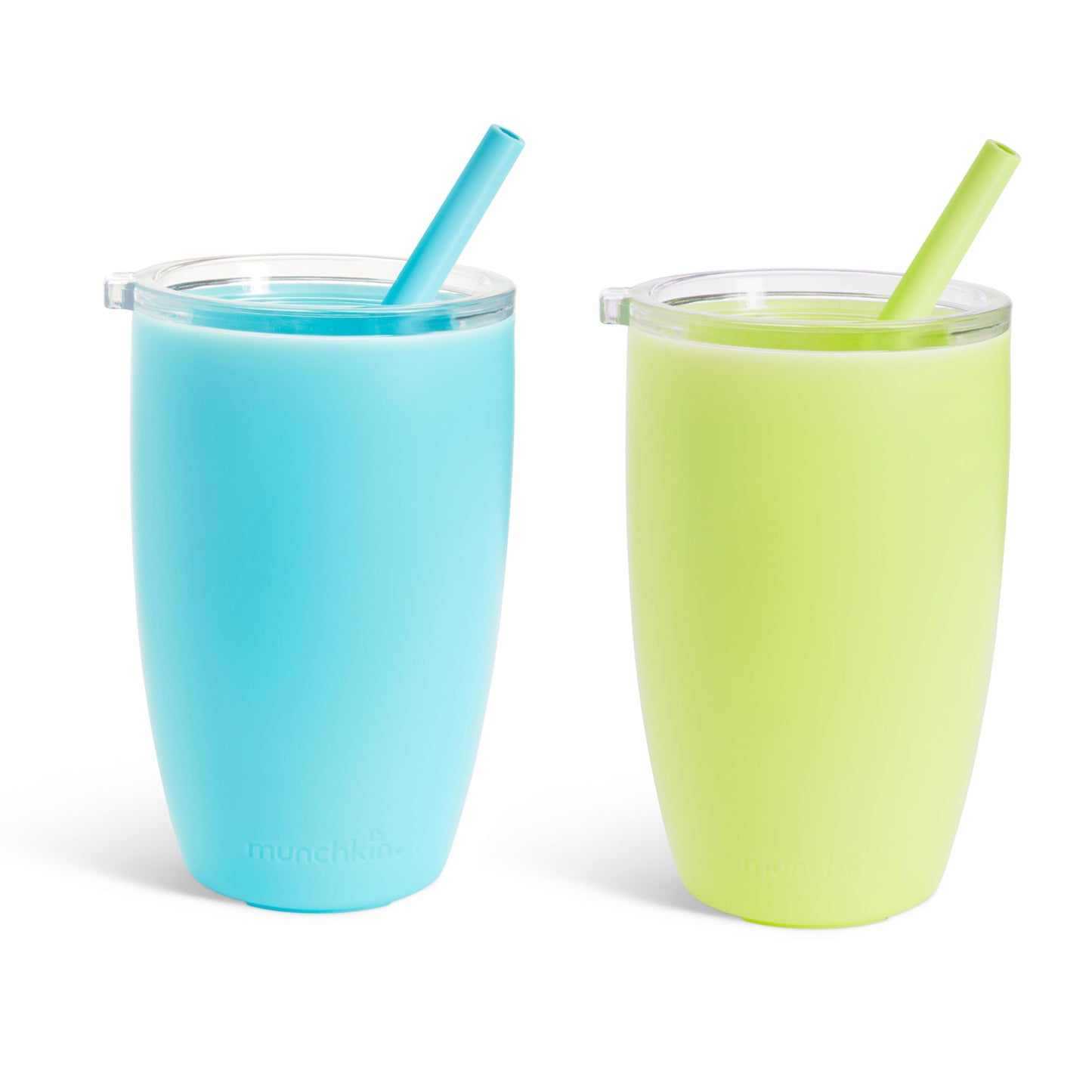 Munchkin Simple Clean Toddler Sippy Cup Tumbler With Easy Clean Straw, 10 Ounce, 2 Pack, Blue/Green