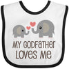 Inktastic My Godfather Loves Me Godson Baby Bib White And Black 2F58F
