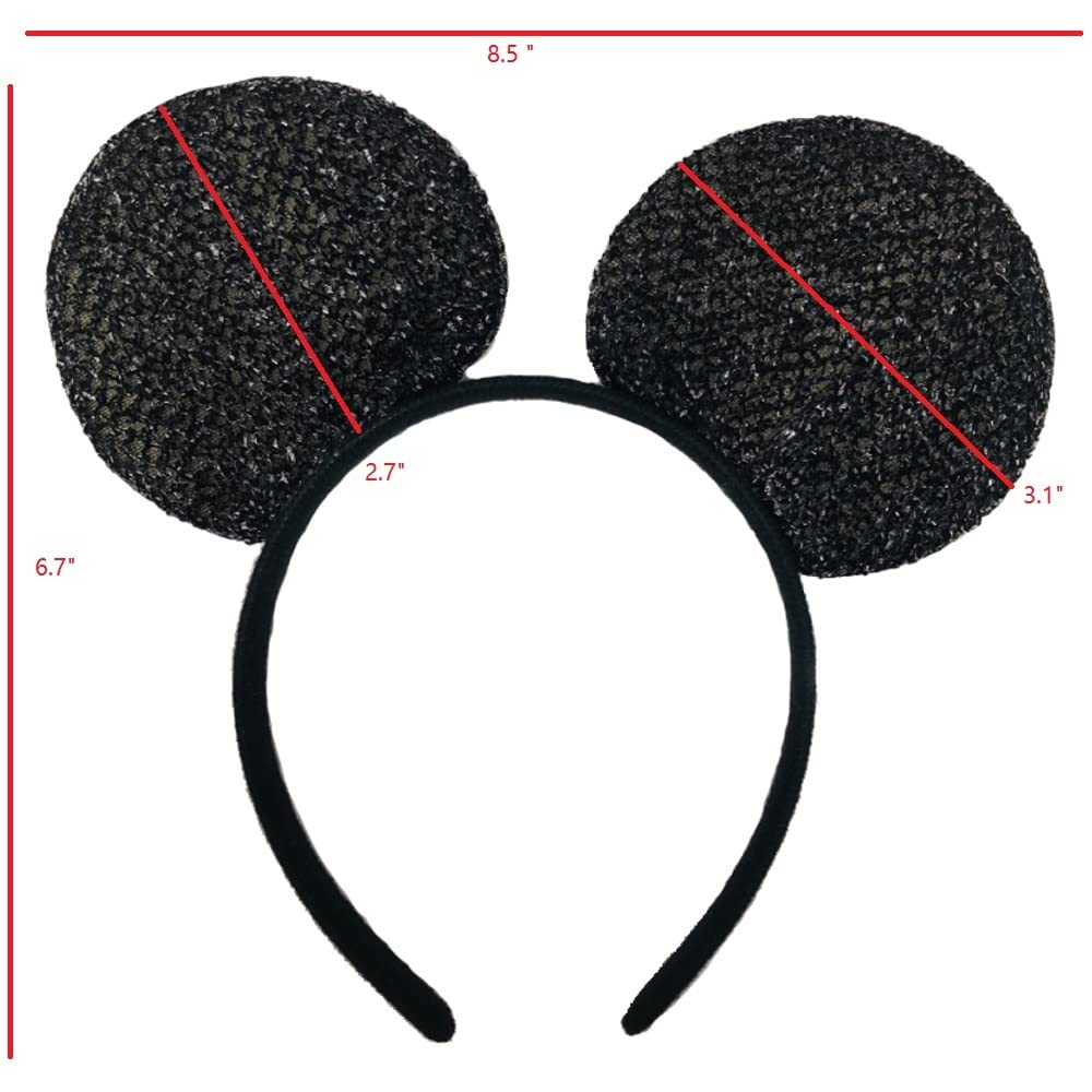 Winvin Set Of 24 Mouse Costume Deluxe Fabric Ears Headband Red Bow Boys Girls Birthday Party Hairs Accessories Baby Shower Headw