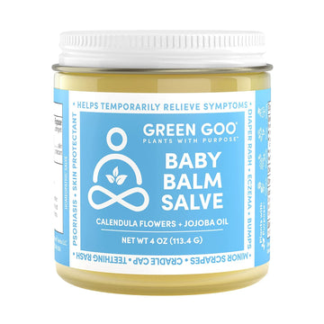 Green Goo Baby Balm, Organic Gentle Moisturizing & Soothing Baby Lotion, Helps Relieve Skin Irritations, 4 Oz Jar