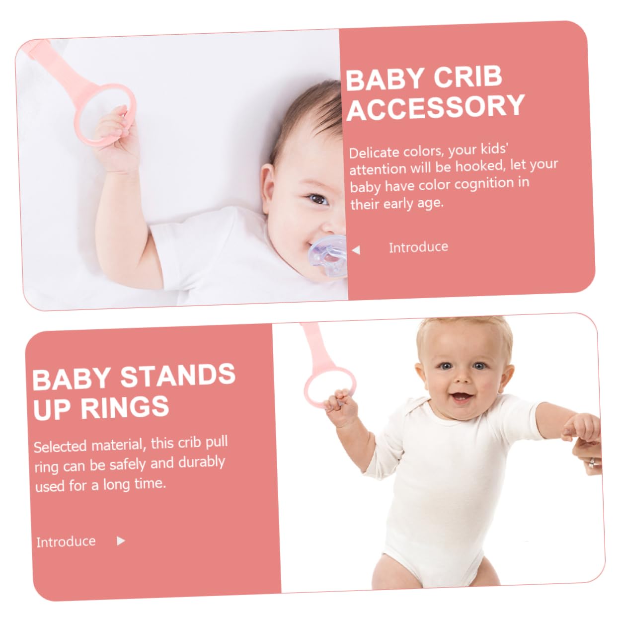 Toddmomy 4Pcs Children'S Bed Pull Ring Nursery Pull Rings Playpen Pull Up Rings Infant Crib Pull Rings Kids Walking Training Too