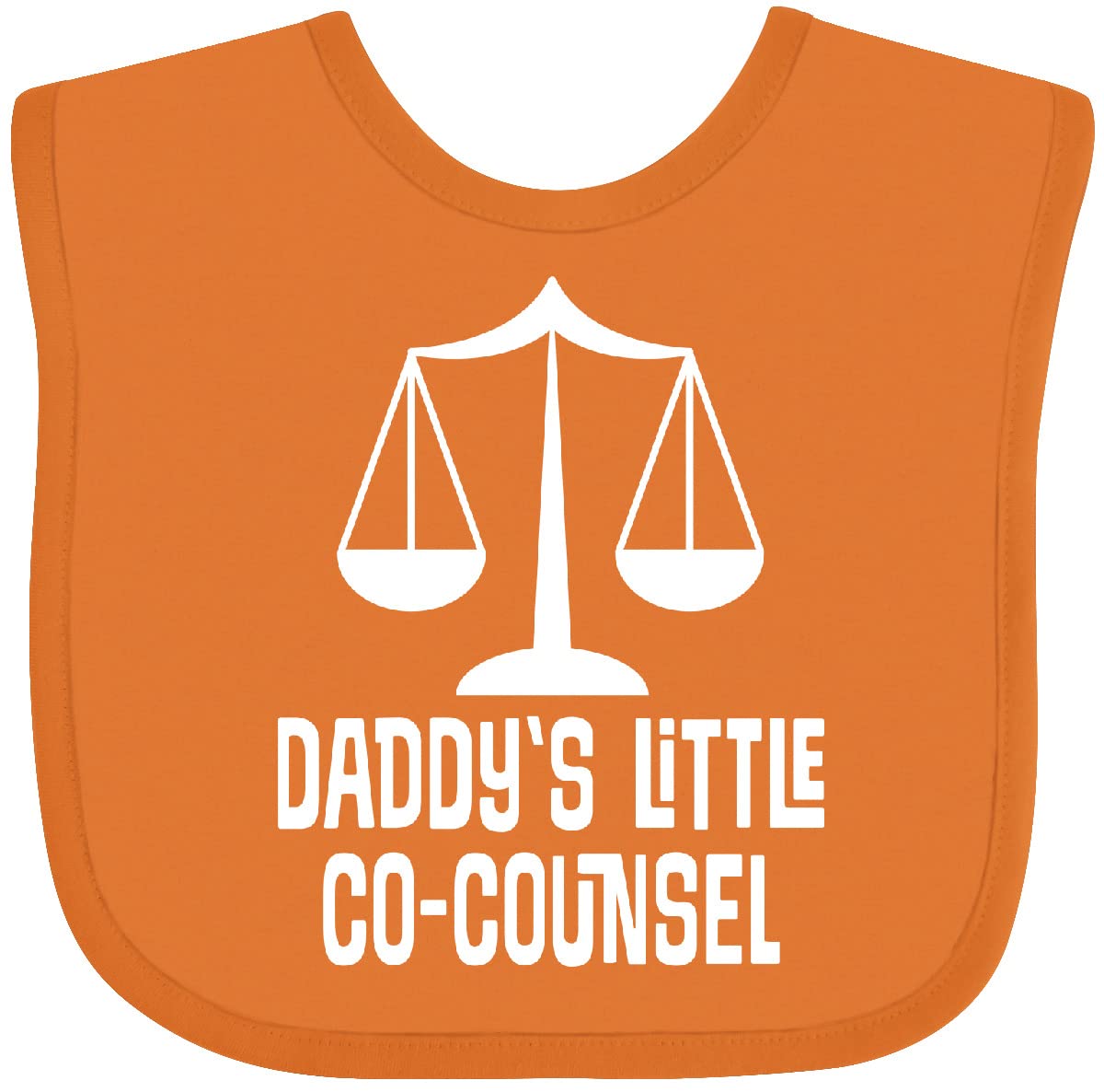 Inktastic Lawyer Daddys Little Co Counsel Baby Bib Orange 346A6