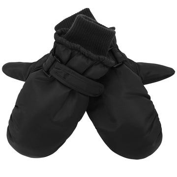 American Trends Toddler Winter Gloves Snow Mittens For Kids Girls Boys Waterproof Ski Mitten Warm Fleece Glove Pure Black S
