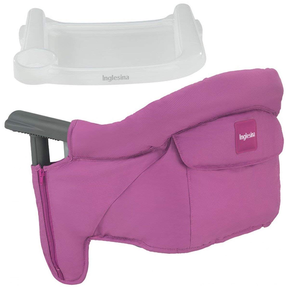 Inglesina Fast Table Chair - Fuchsia + Fast Dining Tray - Portable High Chair for Baby & Toddlers, Infant 6-36 Months - Fits Tab