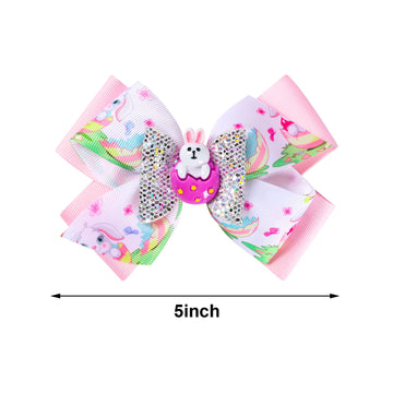2 Pieces Easter Bows Hair Clips Easter Bows Clips Grosgrain Hair Barrettes Rabbit And Chick Headwear Hairpin Easter Hair Accesso