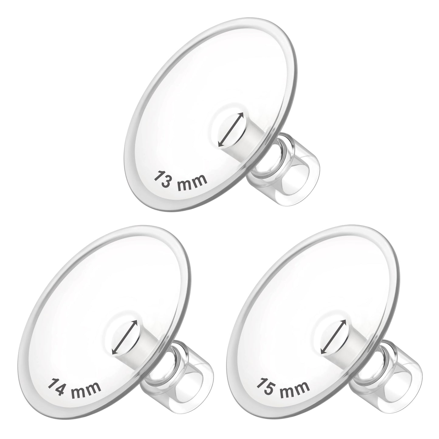 Maymom MyFit Flanges Saucer Goldie Pack 13 14 15 mm Compatible with Medela Breast Pumps and Maymom Wide Base and Narrow Base Con