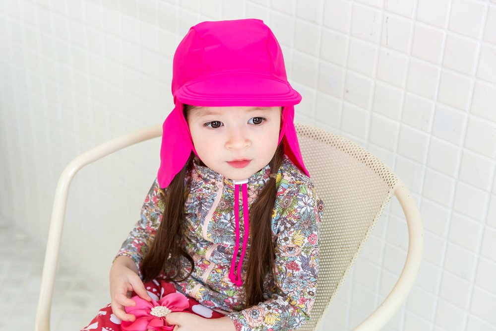 Vaenait Baby Girls Sun Protection Sporty Flap Swim Hat Uv Upf 50+ Flap Cap Hot Pink S