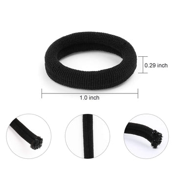 200Pcs Black Baby Hair Bands - Mini Seamless Toddler Hair Ties - Soft Toddler Hair Ponytail Holders For Kids Girls, 1 Inch In Di