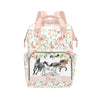 Noverbibi Personalized Cute Diaper Bag Backpack with Name Customized Floral Horse Mommy Bags for Moms with Muti Pockets Custom P