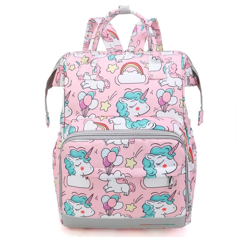 House Of Quirk Baby Diaper Bag Maternity Backpack (Pink Babyunicorn)