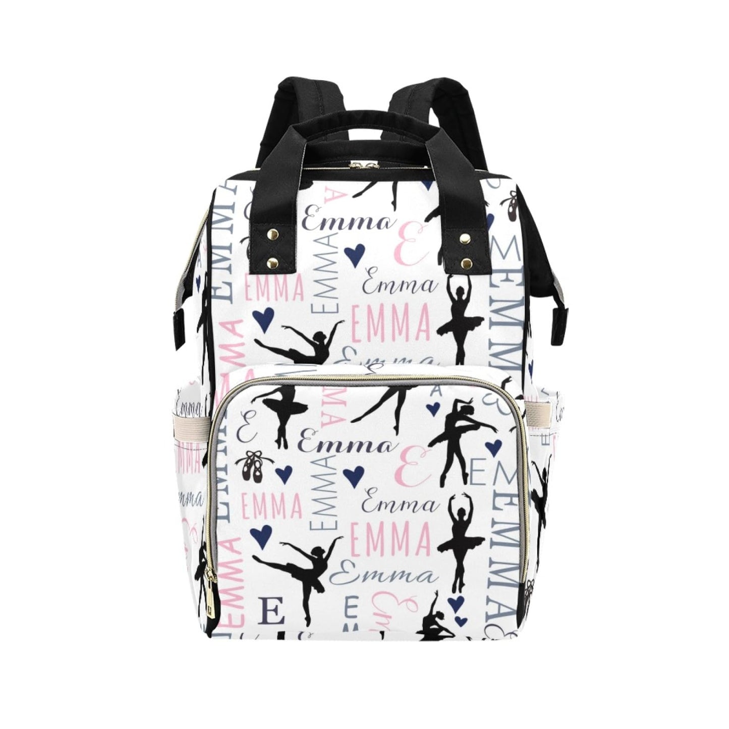 Personalized Diaper Bag Backpack for Women, Custom Name Nursing Mommy Daypack, Diaper Bag for Girls Boys, New Mom Gifts (Dancing
