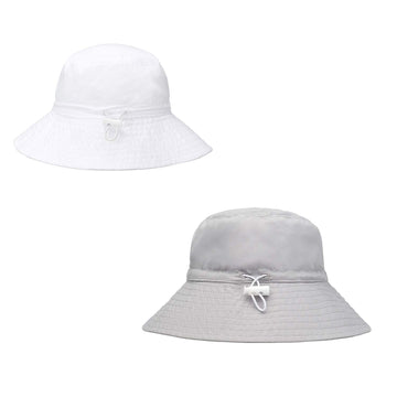 Baby Sun Hat Toddler Summer Upf 50+ Sun Protection Baby Boy Beach Hats Adjustable Baby Girl Wide Brim Kid Bucket Cap Gray+White