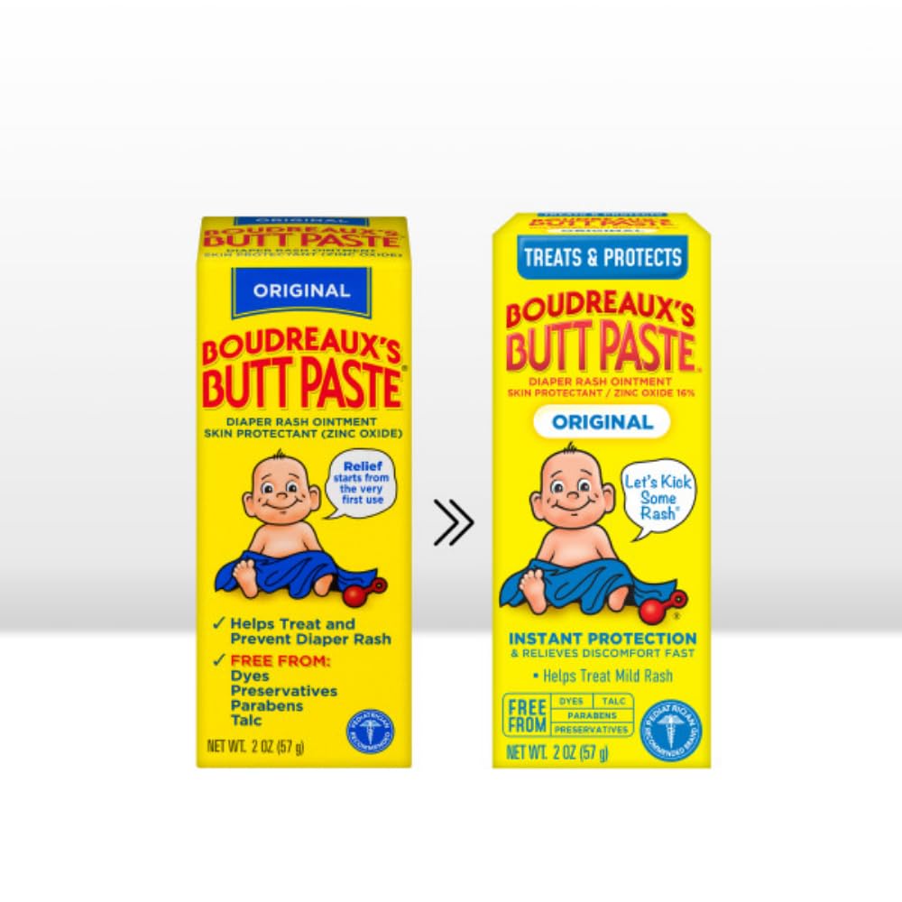 Boudreaux'S Butt Paste Butt Paste Diaper Rash Ointment, Variety Pack, Original & Maximum Strength (2Oz, 2 Of Each)
