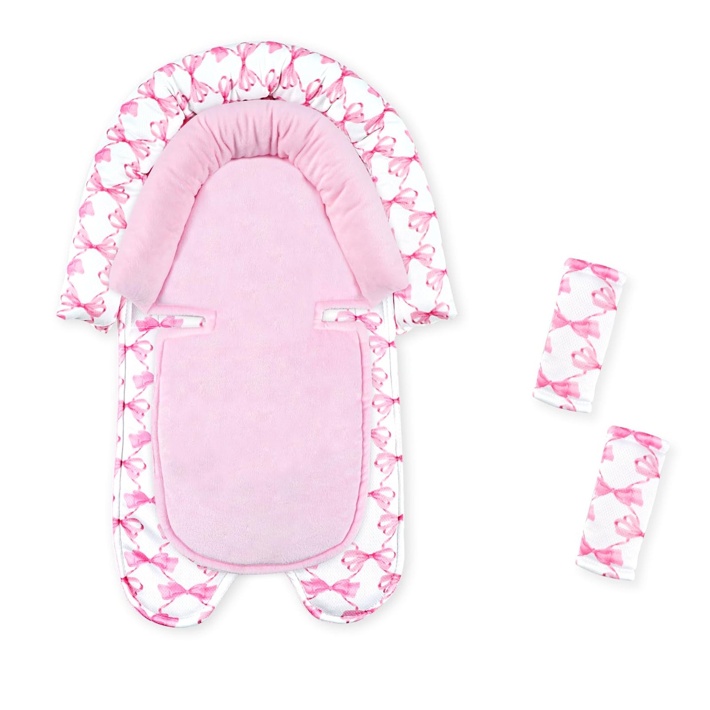 HNHUAMING Infant Car Seat Insert, Baby Car Seat Head & Body Support with 2 Straps Pads, Ultra Soft Newborn Preemie Carseat Inser