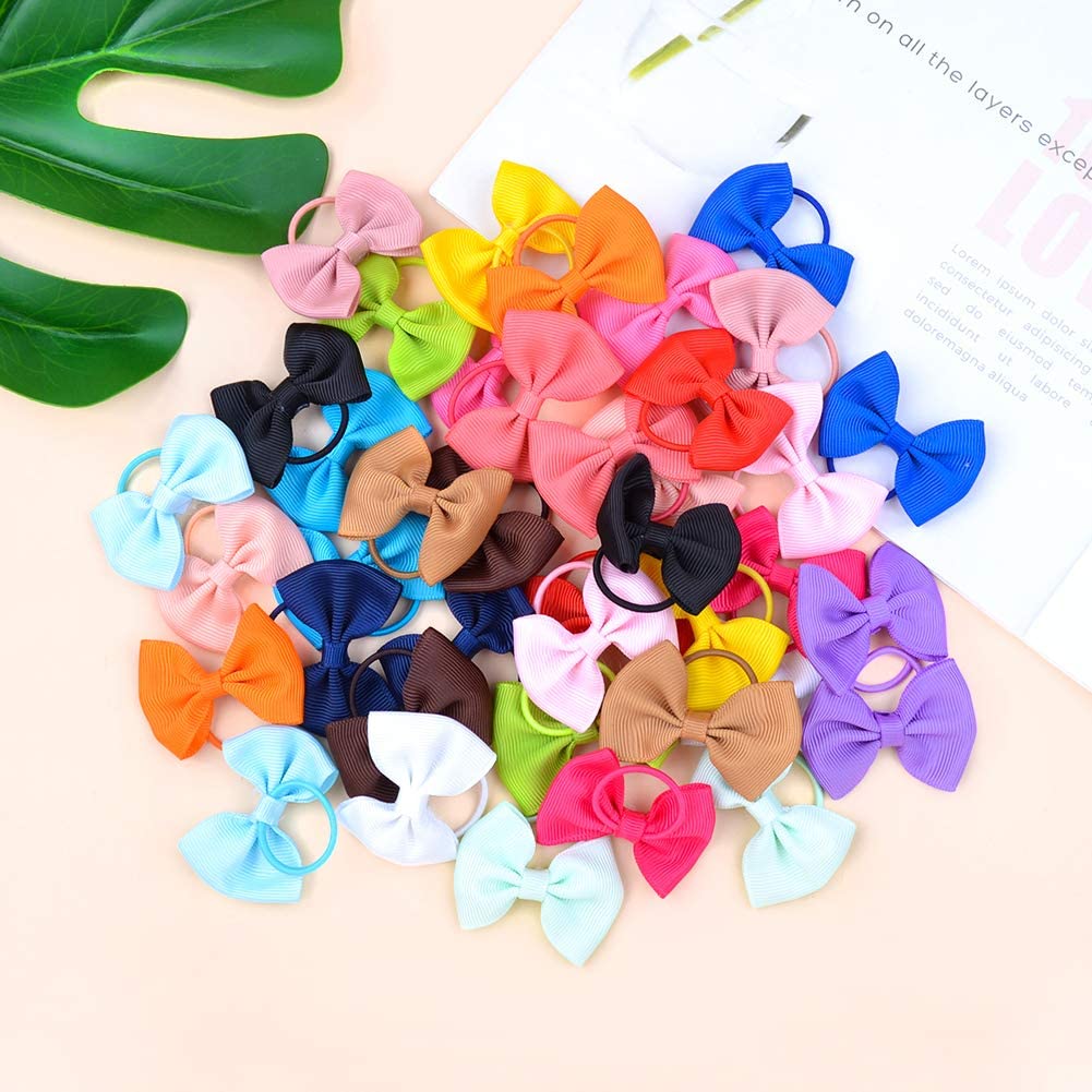 Choicbaby 40Pcs 2 ' Baby Hair Ties Boutique Tiny Elastic Ponytail Rubber, Toddler Hair Accessories For Baby Girls Newborn Infan