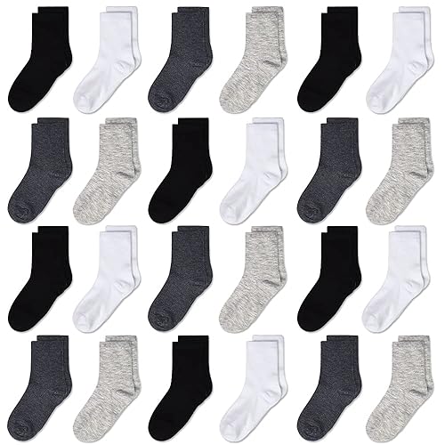 Gentaby Kids Socks,Crew Socks Newborn/Toddler For Children Boys Girls Cozy Athletic Socks, 24Pairs,2T-4T