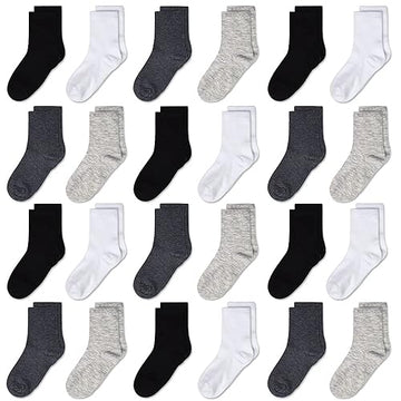 Gentaby Kids Socks,Crew Socks Newborn/Toddler For Children Boys Girls Cozy Athletic Socks, 24Pairs,2T-4T