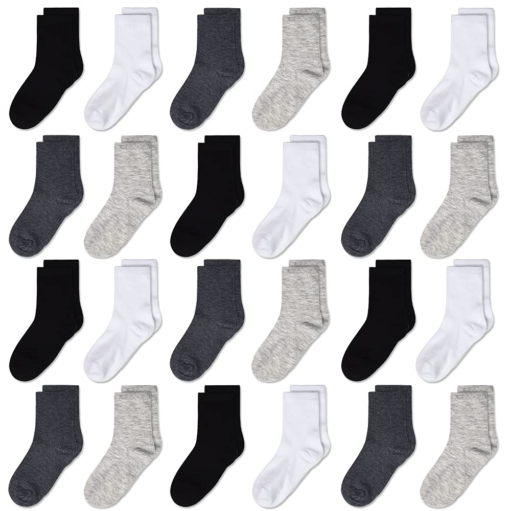 Gentaby Kids Socks,Crew Socks Newborn/Toddler For Children Boys Girls Cozy Athletic Socks, 24Pairs,2T-4T