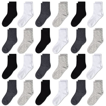 Gentaby Kids Socks,Crew Socks Newborn/Toddler For Children Boys Girls Cozy Athletic Socks, 24Pairs,2T-4T