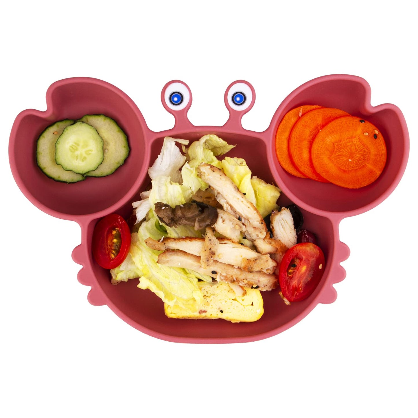 Qshare Toddler Plate, Portable Baby Plates for Toddlers and Kids, BPA-Free Strong Suction Plates for Toddlers, Dishwasher & Micr
