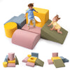 Rinnebbit 6-Piece Foam Climbing Blocks, Kids Climb and Crawl Soft Play Set, Machine Washable Cover, Baby Indoor Activity Play St
