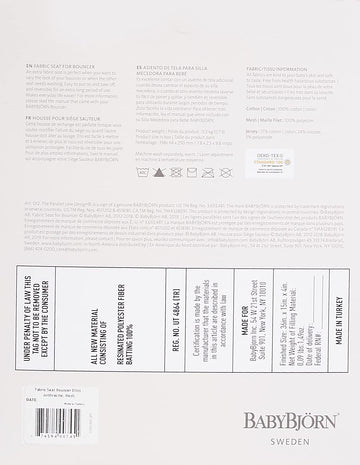 Babybjrn Fabric Seat For Bouncer - Anthracite, Mesh, Anthracite, 1 Count (Pack Of 1)