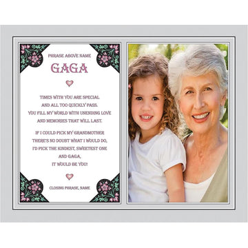 Sweet Gift For Gaga From Grandchild For Grandparents Day, Christmas Or Birthday, Personalized 8X10 Inch Custom Print