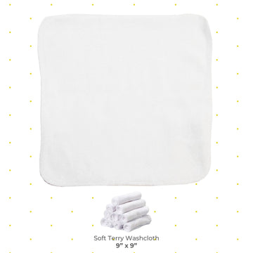 Spasilk Washcloth Wipes Set For Newborn Boys And Girls, Soft Terry Washcloth Set, Pack Of 20, White
