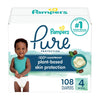 Pampers Baby Diapers - Pure Protection - Size 4, 108 Count, For Up To 100% Leakproof, Premium Plant-Based Skin Protection
