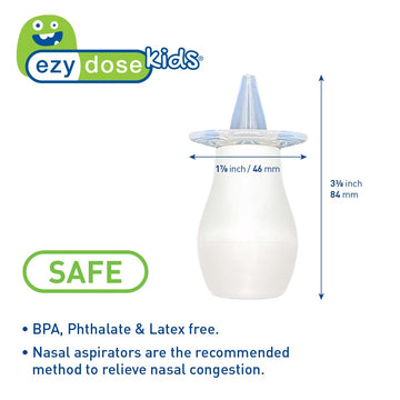 Ezy Dose Kids Nasal Aspirator With Soft Tip, Sinus Relief And Mucus Sucker For Baby And Toddler, Nose-Pals, Convenient And Easy