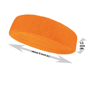 Couver Baby Infant Orange Terry Solid Color Headband/Terry Cloth Head Band - 4Pieces