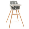 GLACER High Chair, 3-in-1 Convertible Wooden High Chairs for Babies and Toddlers w/Removable Tray, Booster Seat, 5-Point Safety