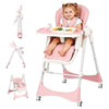 3-in-1 Baby High Chair | Convertible Baby High Chair for Babies and Toddlers | Brake Wheels, Easy Clean, Space Saving | Adjustab
