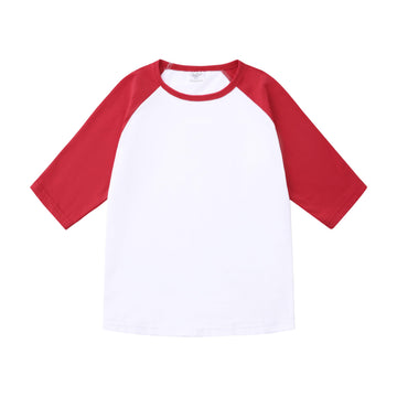 Toddler Baby Girls Boys 3/4 Sleeve Shirts Raglan Shirt Baseball Tee Cotton T-Shirt (Red, 3 Years)