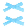 Cute 3.2' Sky Blue Assorted Velvet Bow Hair Clips For Baby Girls, Toddlers, Kids, And Teens - 2 Pack