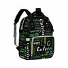 Customize Backpack, Personalized Black Green Name Logo Diapering Bag Backpack Nappy Baby Bags Casual Daypack Travel Shoulder Bag