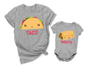 Taco Taquito Mommy And Me Outfits Gifts For New Moms First Mothers Day Mom & Infant Baby Bodysuit Matching Set Taco Gray Large/T