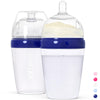 Inttero 9Oz Formula Dispenser Anti-Colic Baby Bottles - 2 Pack/Medium Flow - Modern Blue - Everyday Baby Essential - Formula Bot