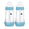 Mam Easy Start Matte Anti-Colic Baby Bottles, Medium Flow Nipples, Baby Boy, 9 Oz (2 Count), Blue