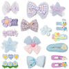 Hair Clips For Girls 17 Pcs No Slip Assorted Barrettes For Kids Bows Blue Purple Cute Hair Accessories For Little Girls Teens To