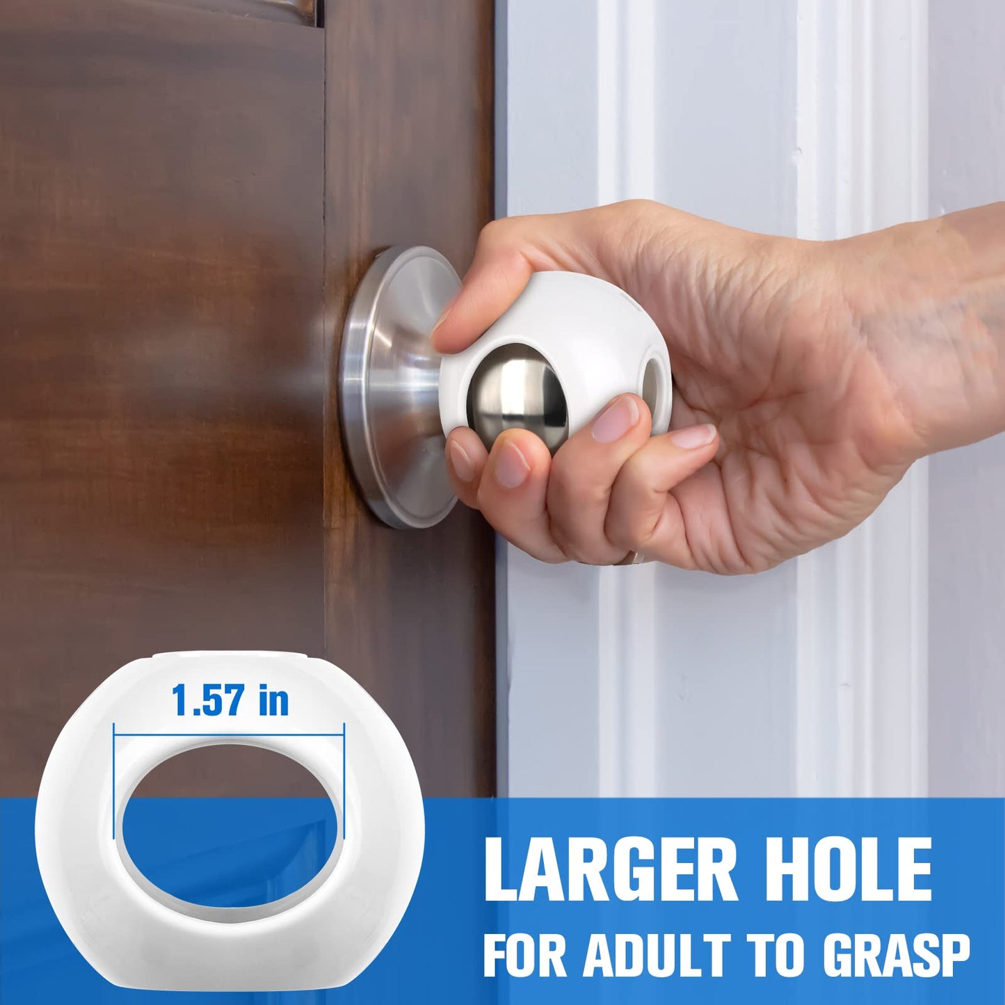 Door Knob Child Proof Universal Size 2.7' Diameter Baby Door Knob Safety Cover For Kids Easy Grip Baby Proof Door Knob Covers H