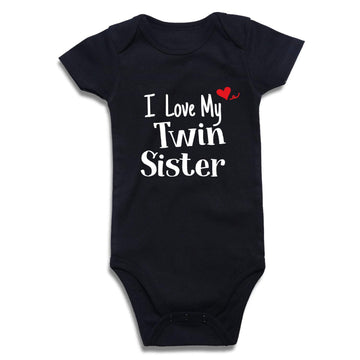 DEFAHN Newborn Twins Baby Boy Girl Bodysuit, 2 Pack Funny Letter Printed Rompers Twin Matching Clothes Outfits (2Pcs I Love My S