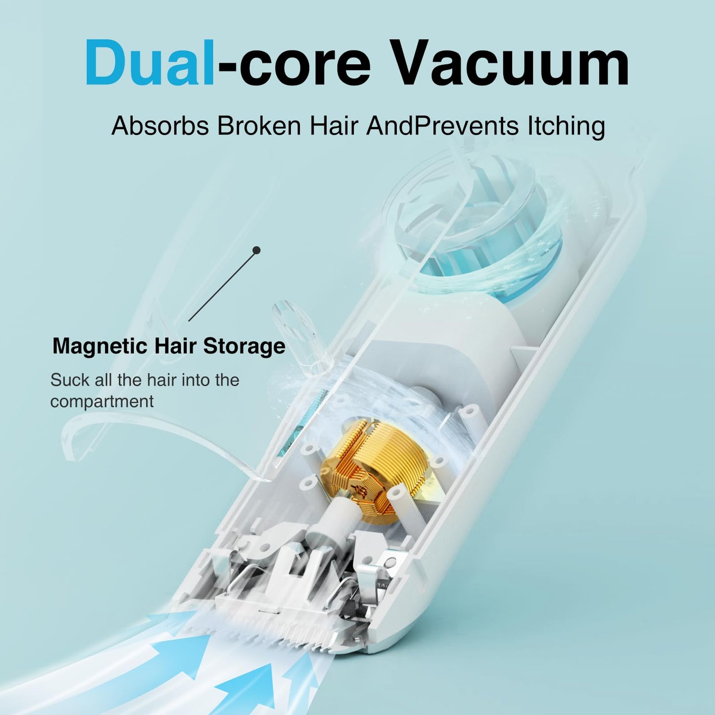 Lusn Baby Hair Clipper With Vacuum, Kids Hair Clippers Kit With 3 Guide Combs & 18 Piece, Ipx7 Waterproof, Vacuum & Cordless Use