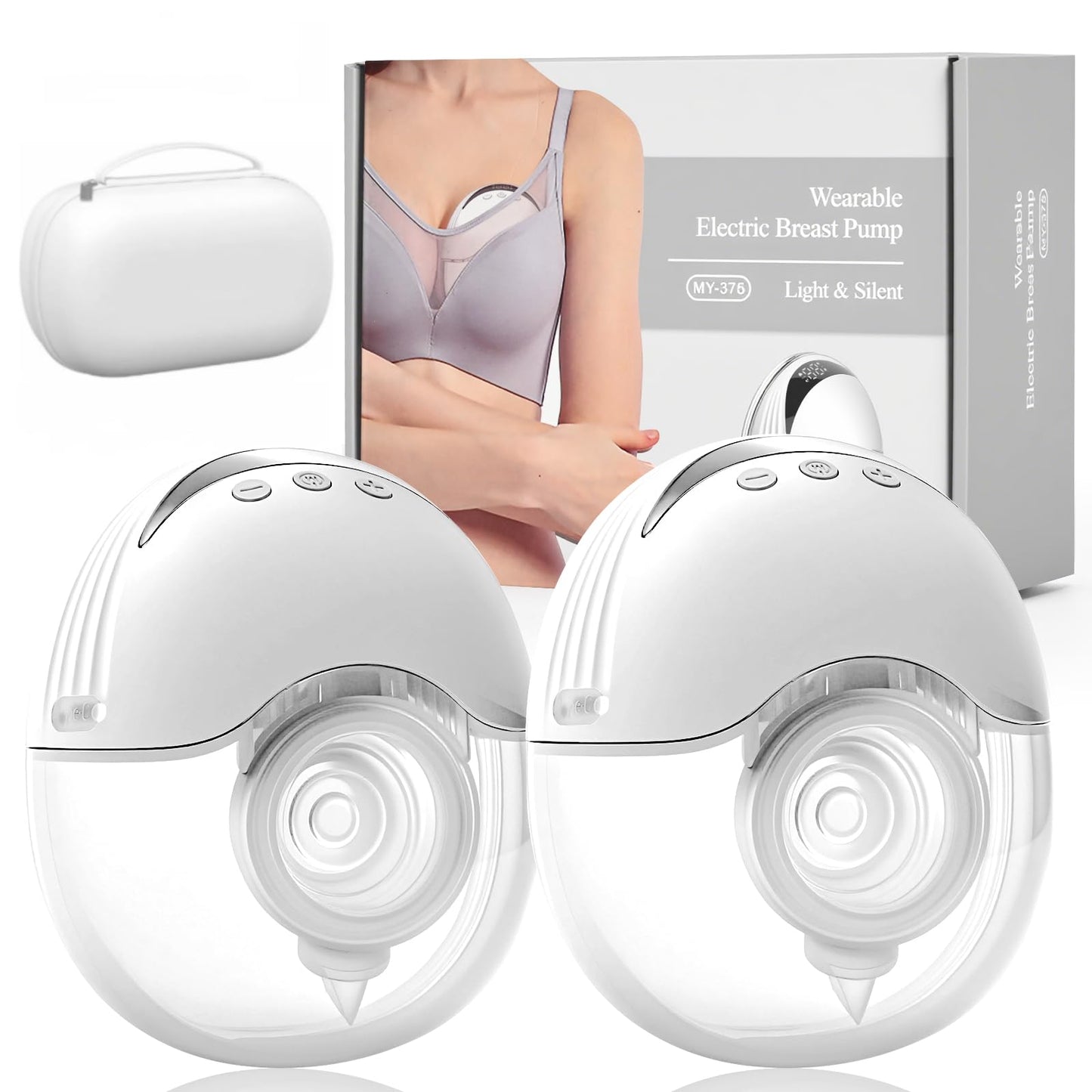 Hands Free Breast Pump - Wearable Breastpump with 4 Mode & 12 Levels, Portable Electric Breast Pump, Strong Suction, Low Noise,