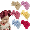 Xyx Baby Girl Toddlers Breathable Cotton Hat Newborn Knotted Hat Cute Donut Soft Turban Bow Knot Cap (Multicolored-12)