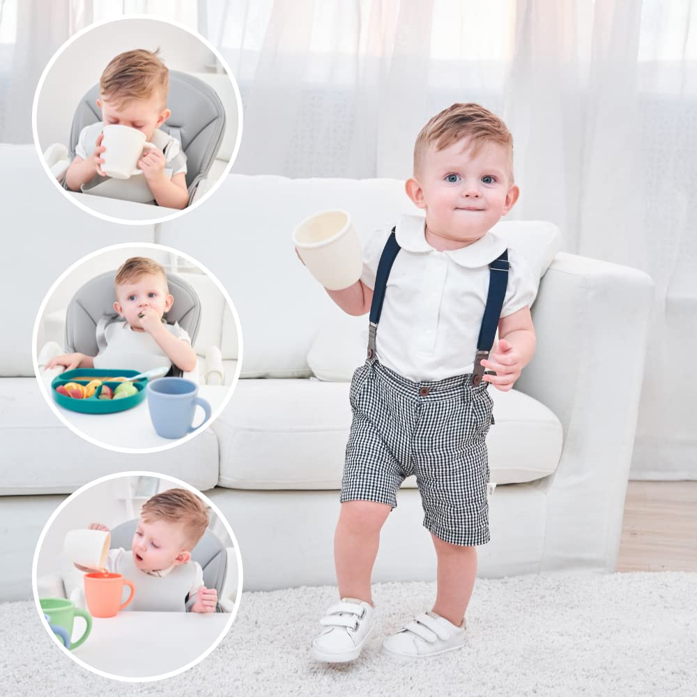 Vemolea 2 Pack 11 Ounce Silicone Training Cups For Baby And Kid, Toddler Learning Cup With Handles, Bpa Free, Microwave & Dishwa