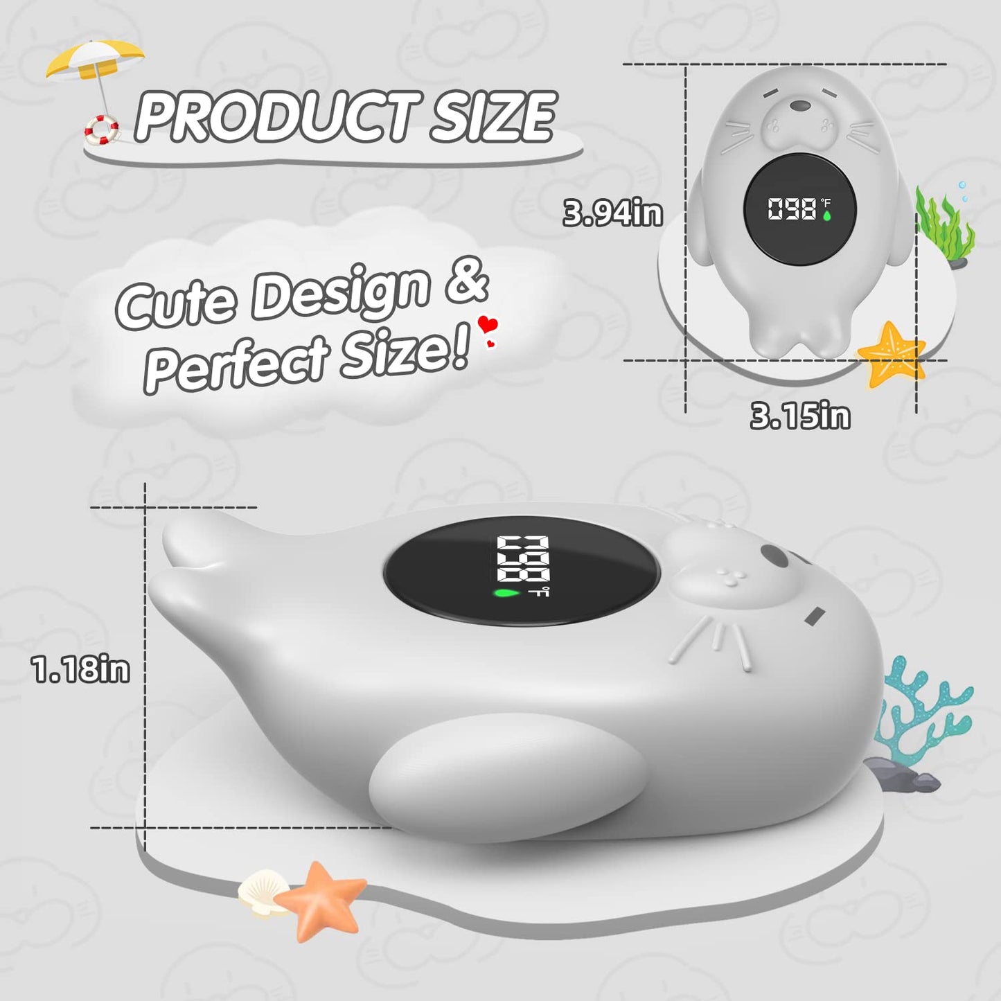 Baby Bath Thermometer Safety, Waterproof Bath Thermometer With Temperature Warning And Auto On/Off